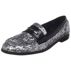 🍄Steve Madden Judde silver glitter loafer 6